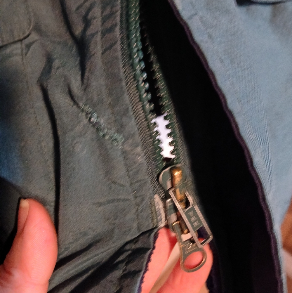 ​Vintage Northern Elements Cabin Essentials Fleece Lined Parka Jacket Navy/Green - Picture 12 of 14
